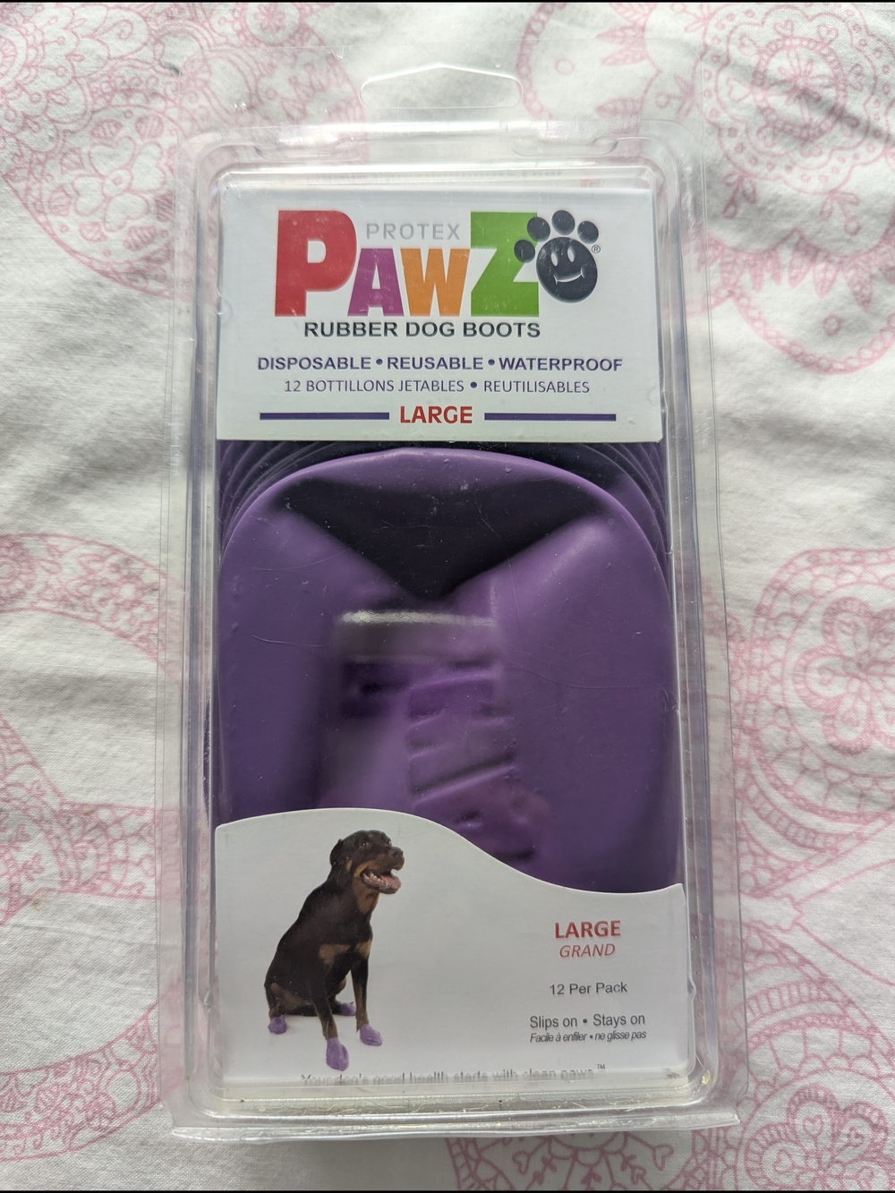 PAWZ Purple Rubber Dog Boots